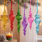 Sotiff 6 Pcs Vintage Glass Christmas Ornaments, Multicolor Mercury Finial by Sotiff