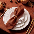 Softalker Fall Jacquard Dinner Napkins 20 x 20 Inch Set of 8, Rust by Softalker