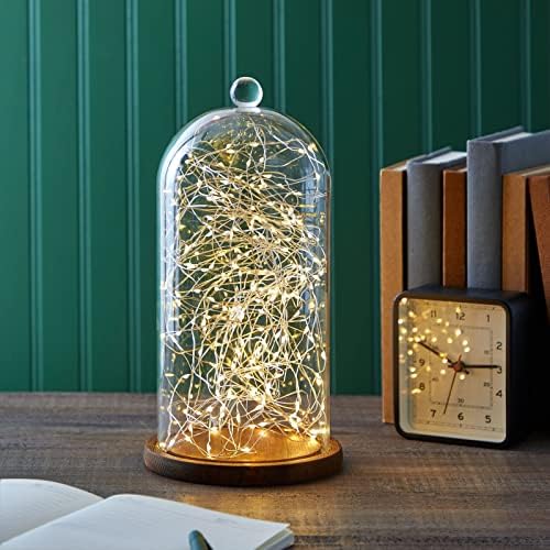 Farmlyn Creek Glass Dome Cloche Display Case - 5.1 x 5.1 x 10 in, Clear Dome & Wood Base - Cloche & Glass Cover - Succulent & Collectible Display - Image 3