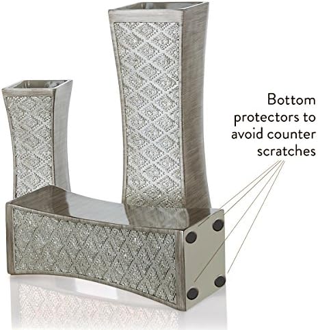 Creative Scents Dublin Silver Vases Set of 3 - Centerpieces for Dining Room Table, Decorative Vases Home Decor Accents for Living Room, Bedroom, Kitchen, Coffee Table Decor - Packaged in Gift Box - Image 6