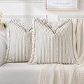 MIULEE Gray Striped Euro Decorative Throw Pillow Covers, 26x26 by MIULEE