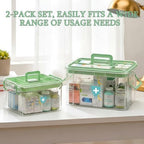 ANYPROLUS 2 Pack Clear Medicine Organizer Box with Handle, Plastic Medicine Container with Tray First Aid Box Empty, Thickened Medicine Storage Organizer Multipurpose Medication Organizer Storage - Image 4