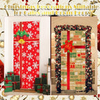 Preboun 6 Pcs Christmas Door Cover Decoration Hanging House Window Cover Gift Box Bow Christmas Outdoor Sign for Home Wall Indoor Party Decorations 78 x 35 inches - Image 3