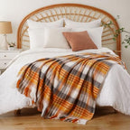BATTILO Mohair Plaid Fall Throw Blanket for Couch, Yellow, 50 x 60 Inch - Image 3
