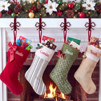 4 Pcs Burgundy Red Bow Stocking Hangers for Mantle - Image 4