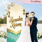 6.6FT Arch Backdrop Cover Ramadan Mubarak Runner Ramadan Decor Table Wedding Arch Cover Spandex Fitted Stretchy Backdrop Stand Covers for Birthday Party Wedding Decoration - Image 5
