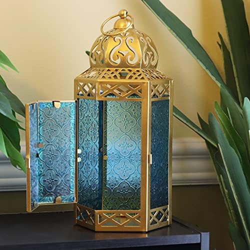 VELA LANTERNS 12" Gold Metal Moroccan Decorative Candle Lantern Holder for Hanging or Table Centerpieces, Exotic Indoor Home Decor, Outdoor Patio or Porch, Weddings, Ramadan, Assorted, Large, 6-Pack - Image 4