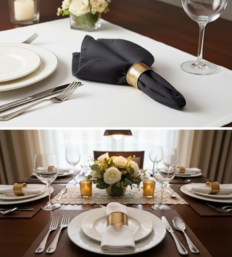 Handcrafted Floral Table Napkin Rings, Gold Tone, Set of 8 - Image 3