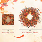 25" Fall Wreaths for Front Door, Passional Daisy Pumkin Wreath for Thanksgiving Harvest Front Door Wreath Decor, Farmhouse Outdoor Wedding - Image 4
