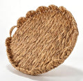 Foxtell Round Rattan Tray, 19.7" Hand Woven Basket, Large Round Ottoman Table Tray with Handles for Home and Kitchen Decorative, Breakfast, Tea, Snack, Fruit, Coffee, Storage by Unknown