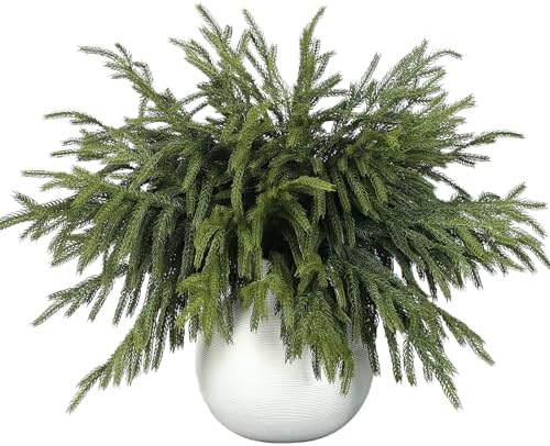 64Pcs 18"Lifelike Touch Artificial Norfolk Pine Branches for Vase Christmas by FOTEEWL