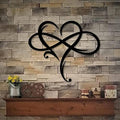 AOOLVY Infinity Heart Wall Decor, Unique Infinity Heart Metal Art Wall Decor Love Sign Steel Wall Plaques Bedroom Ornaments for Home Wedding Decor, Room Living Room Decoration (Black, 23.6x20.6inch) by Unknown