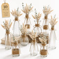 Glass Bud Vases Set of 10 for Flowers, Clear Small Vases with Jute Rope by WLGRANJIA