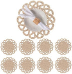 13.8" Set of 8 Round Seagrass Placemats by Laquedecraft by Laquedecraft