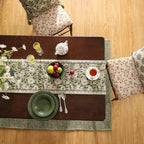 ISAENNE Designer Vintage Linen Table Runner,87"x12"-Brune - Image 6
