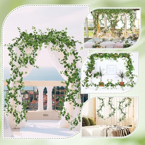 6 Strands Artificial Ivy Vines Garland 426" Wedding Silk Ivy Garland with Green Leaves Fake Hanging Plants Greenery Decoration for Indoor Outdoor Bedroom Room Window Wall Arch Garden Party Decor - Image 6