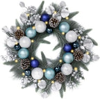 Valery Madelyn 20" Pre-Lit Christmas Wreath for Front Door with Lights by ValeryMadelyn