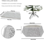 White Christmas Tree Collar with Sparkling Sequins,Christmas Tree Collars for Atificial Trees, 33.5 Inch Christmas Tree Skirt, Xmas Tree Stand Base Cover,Holiday Home Decor Tree Ring(Large) - Image 3