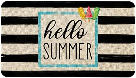 Roszwtit Hello Summer Seasonal Door Mat for Seasonal Home Decor 30x17 Inch by Roszwtit