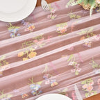 Butterfly Floral Table Runner Flowers Tea Garden Party Picnic Table Decor - Image 4