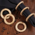Goroly Home Rattan Napkin Rings Set of 24, Bulk Natural Round Woven Napkin Holders for Wedding Party Decoration by GorolyHome
