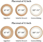 Round Woven Placemats 12 inch Set of 10 - Boho Rattan Placemats Natural Water Hyacinth Placemat, Farmhouse Weave Place Mats, Rustic Braided Wicker Table Mats for Dining Table,Home,Wedding (Pack of 2) - Image 3