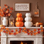 Marsui 2 Set 11.8'' Fall Stacked Pumpkins Decoration - Image 5