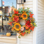 24 Inch Harvest Fall Wreaths for Front Door Outside with Sunflowers - Image 5