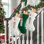 Personalized Christmas Stockings - 18 Inches Hanging Stockings with DIY Snowman Name Tags, 7 Pack Large Size Knitted Stockings for Mantels, Christmas Tree Family Holiday Decor - Image 2