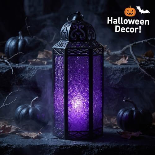 Vela Lanterns Decorative Indoor Tall Floor Candle Holder, Purple, XL - Image 5