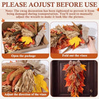 Shihanee 2 Pack 22 in Fall Teardrop Swags Autumn Sorghum Front Door Decor - Image 3