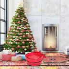Vaguelly Christmas Wreath Storage Bag Red Pe Festival Holder, with Handles - Image 4