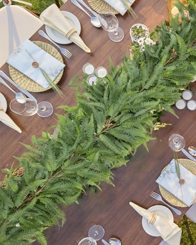 Briful 5ft Long Greenery Garland Set of 2 Boston Fern Floral Garland for Door Mantle Decorations, Lush Realistic Spring Summer Artificial Garland for Home Farmhouse Indoor Decor, 2026 VBS Church Decor - Image 4