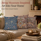 William Morris Peacock and Dragon Red Tapestry Throw Pillow Cover 16 x 16in - Image 3