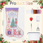 Janinka 24 Pcs Christmas Stocking Nutcracker 18 Mesh Needlepoint Canvas Kit - Image 2