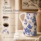 Blue and White Pitcher Vases for Flower,Chinoiserie Ceramic Vase Home Decor - Image 5