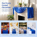ShinyBeauty Blue Sequin Table Runner 108 Inch, 15 Pack Wedding Party - Image 6