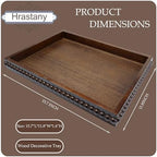 Hrastany Wood Decorative Tray for Coffee Table, Dark Brown - Image 2