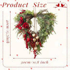 Suncalla Vintage Spring Wreath 14'' Heart Wreath with 3D Heart Ornaments for Front Door 24'' Long Window Porch Home Wedding Festival Celebration Wall Decorations - Image 2