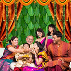 15x10ft India Pooja Backdrop Puja Ganpati Green Banana Leaf Mehndi Festival Photography Background Diwali Hindu Wedding Party Banner Decorations Photo Studio Props - Image 6