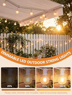 25Ft G40 LED Frosted White String Lights Outdoor with 27 Shatterproof Globe Bulbs Patio Lights White Wire, Waterproof Hanging Bistro Lights for Wedding Party Backyard Garden Porch Christmas Decor - Image 4