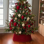 Foilswirl Knit Christmas Tree Collar Wine Red Diamond Knitted Skirt 23-30in - Image 3