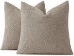 MIULEE 20x20 Decorative Boucle Couch Pillow Covers Light Taupe - Image 6