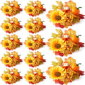 Umigy 12 Set Fall Candle Holders Glass Votive, Maple Leaf, Bright Color by Umigy