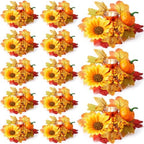 Umigy 12 Set Fall Candle Holders Glass Votive, Maple Leaf, Bright Color by Umigy