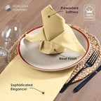 Light Yellow Cloth Dinner Napkins, 12 Pack, 100% Cotton, 17x17 Inches, Soft, Classic Farmhouse Style, Washable, Ideal for Easter Lunch, Weddings, Family Meals, Pale Yellow - Image 2