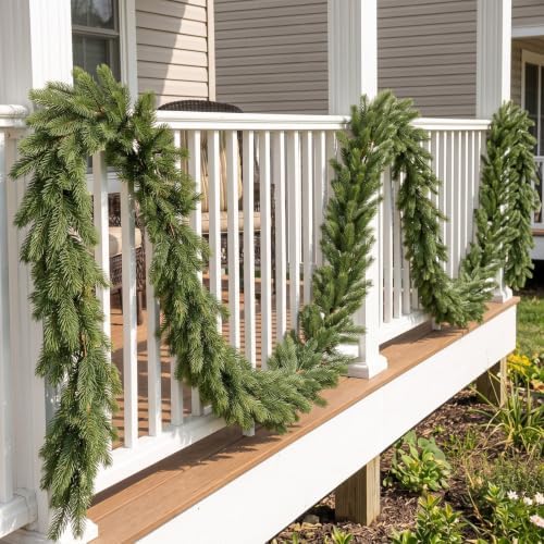 Lyrow 4 Pcs 15 ft Deluxe Thick Christmas Pine Garland Faux Greenery Garland - Image 5