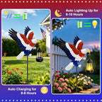 4th of July Decorations Solar Lights Outdoor, Patriotic American Eagle Hanging Lantern Waterproof, Metal Garden Decor for Independence Day Veterans Day Holiday Party Decoration Yard Patio Decor - Image 4