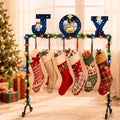 Treela Christmas Stocking Holder Stand for Floor Metal 6 Hook,Joy Nativity by Treela
