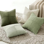 MIULEE Summer Light Green Decorative Throw Pillow Covers 20x20 Inch Set of 4 Boho Farmhouse Cushion Covers Mordern Classic Pillow Cases Soft Corduroy Gradient Home Decor for Couch Sofa Living Room Bed - Image 6